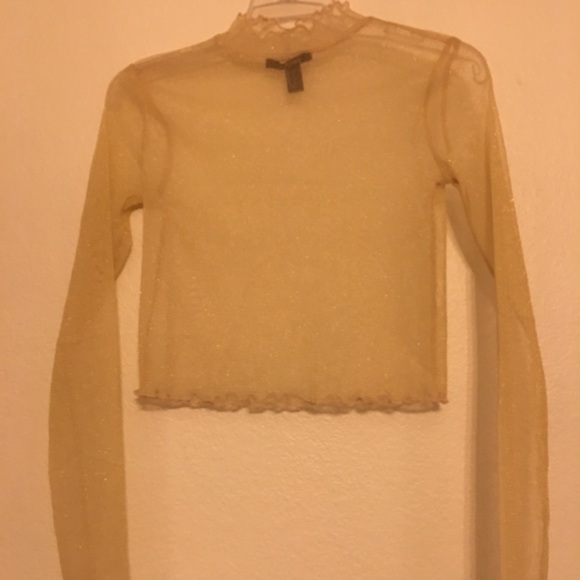 gold mesh top long sleeve